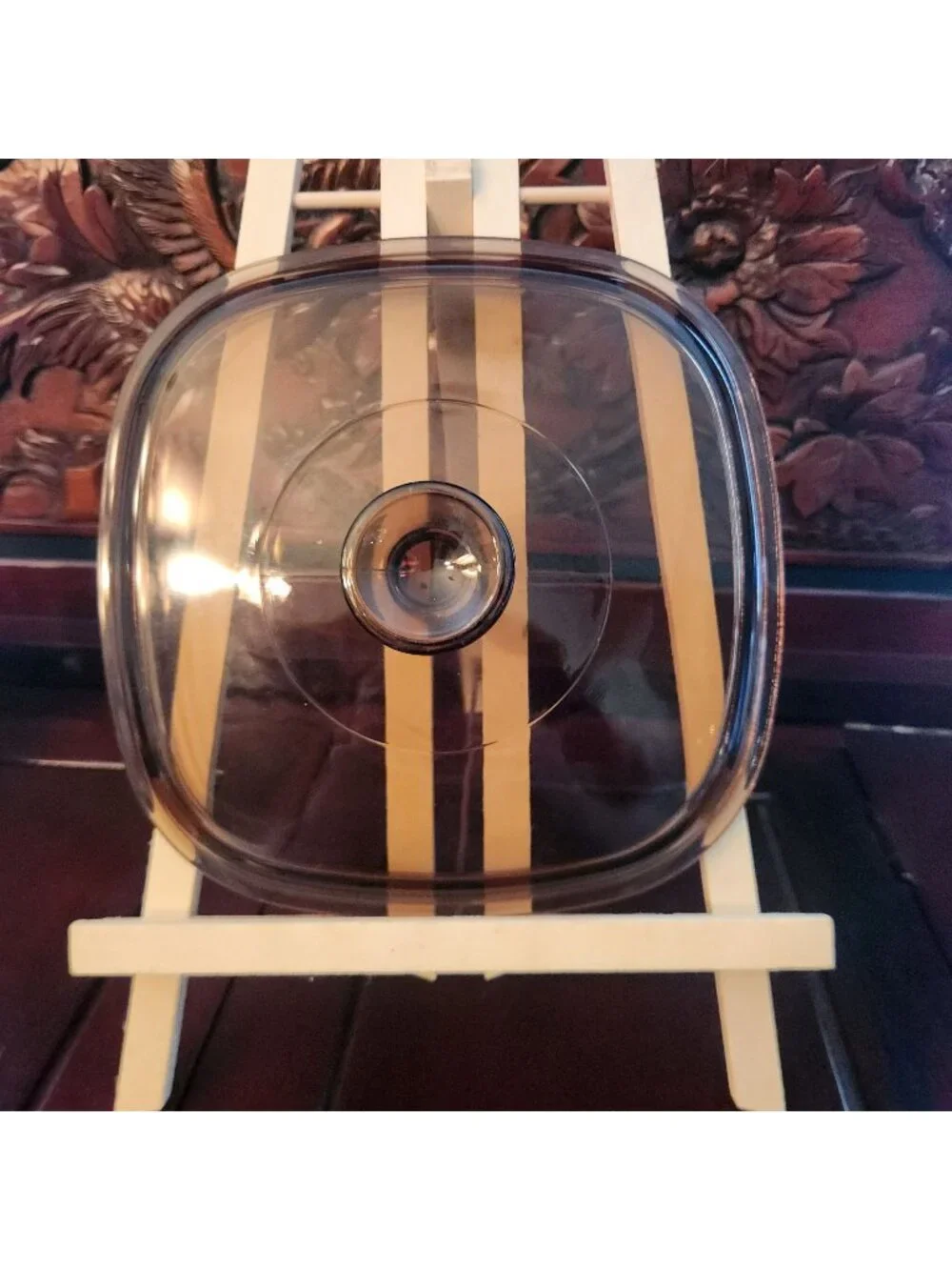 Brown Pyrex Square Clear Glass Replacement Lid for 2.5 qt. Baking Dish